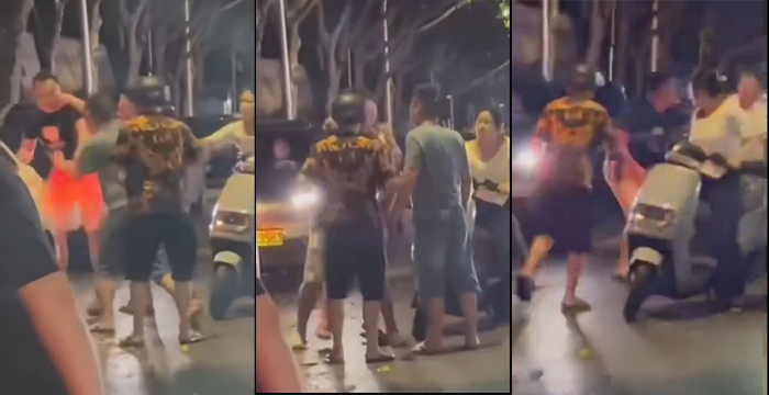 街头1v3格斗逆转惊心 老婆意外阻击让局势大反转 精彩瞬间吃瓜必看