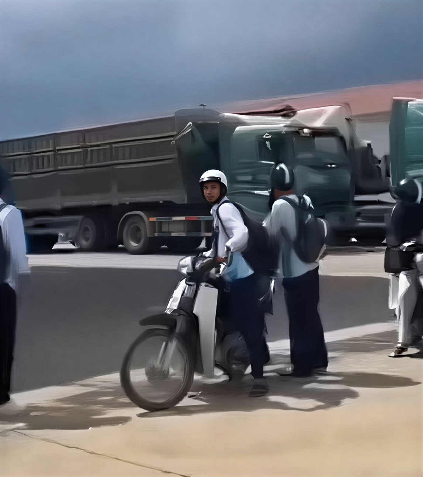 越南一高中放学后发生冲突 为点鸡毛蒜皮的恩怨 竟当街拿刀刺同学的喉咙